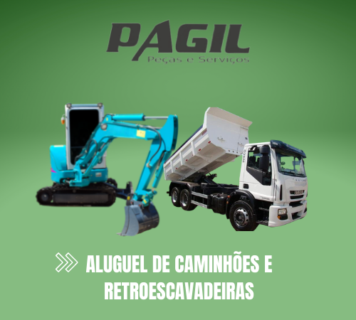 Aluguel de caminhões e retroescavadeiras